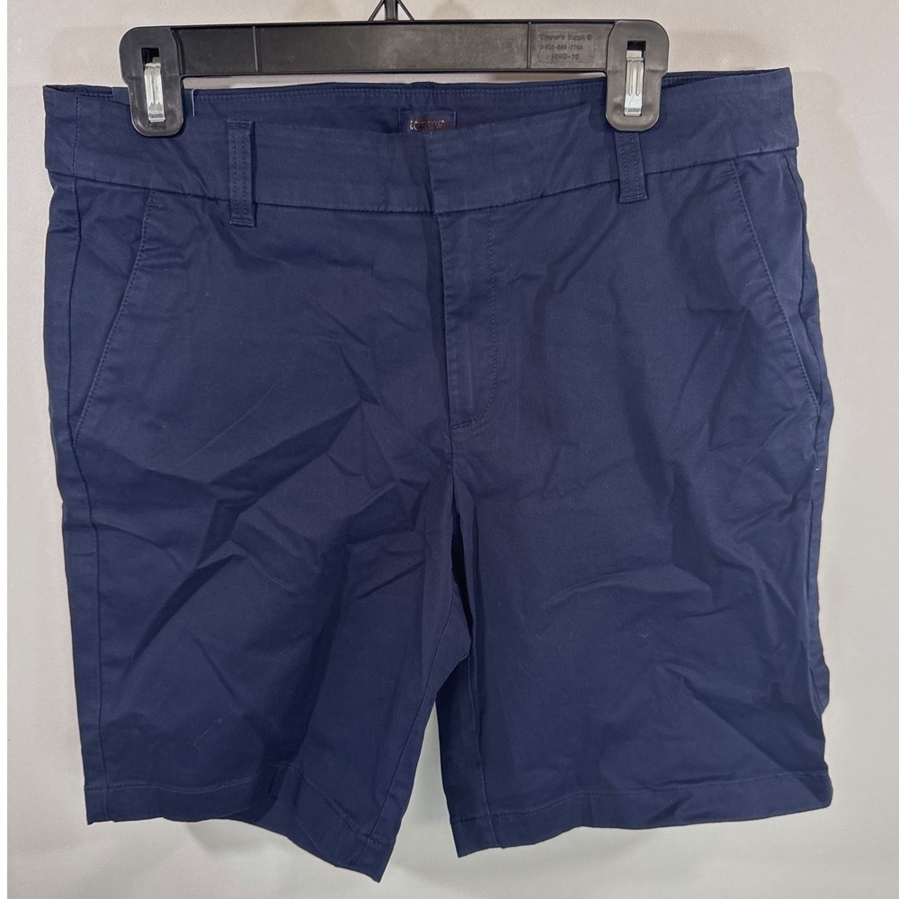 J.Crew 9 Inch Chino Shorts Navy Blue Stretch Cotton Women's Size 10 NEW Outdoor